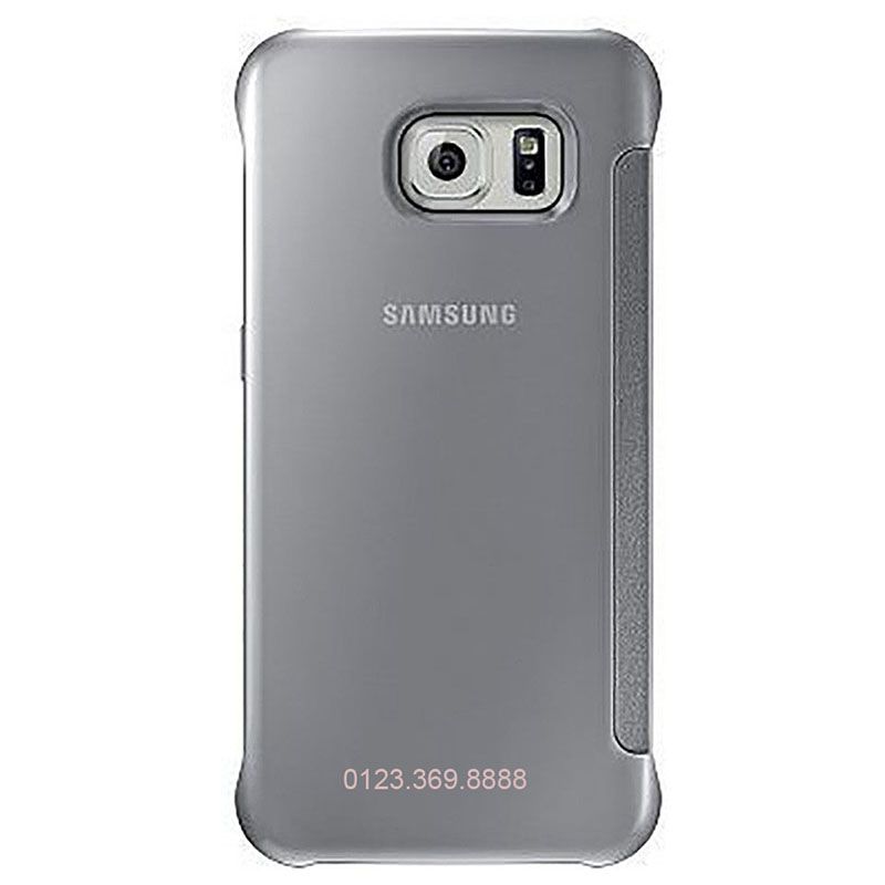 Bao da Clear View cover Galaxy S6 màu trắng mặt sau