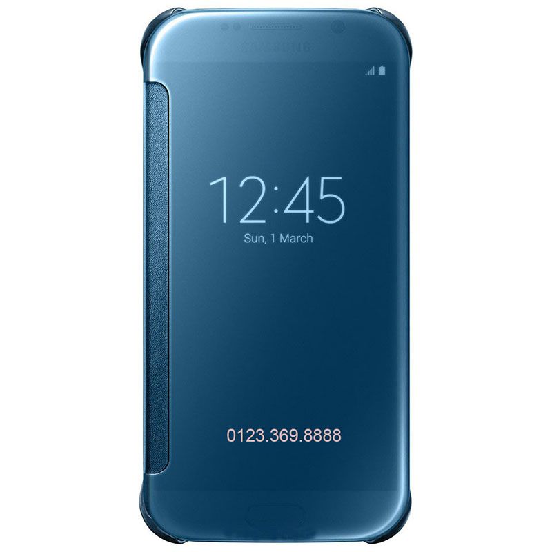 Bao da Clear View cover Galaxy S6 màu xanh