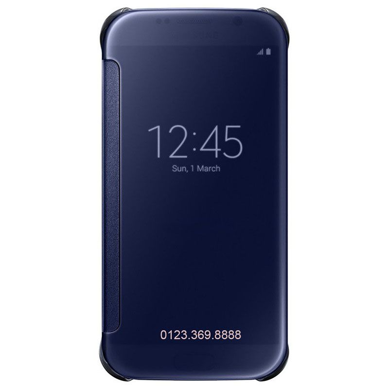 Bao da Clear View cover Galaxy S6 màu xanh tím