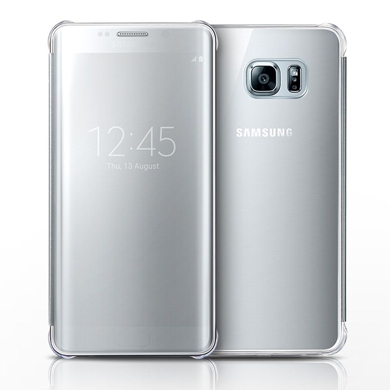 Clear View cover Galaxy S6 Edge Plus màu bạc