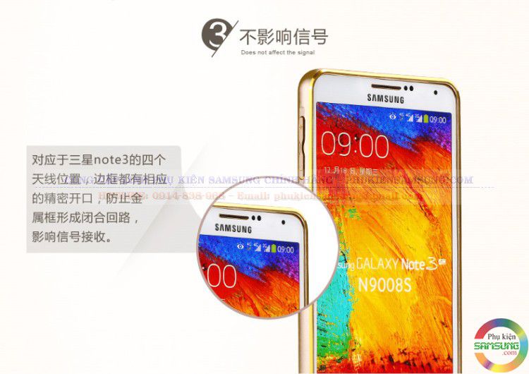 Ốp viền chỉ vàng Galaxy Note 3