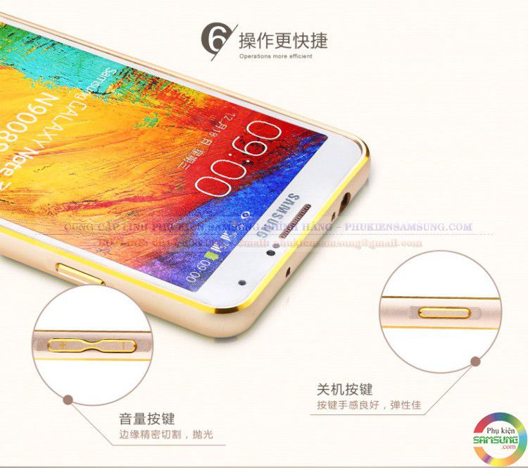 Ốp viền chỉ vàng Galaxy Note 3