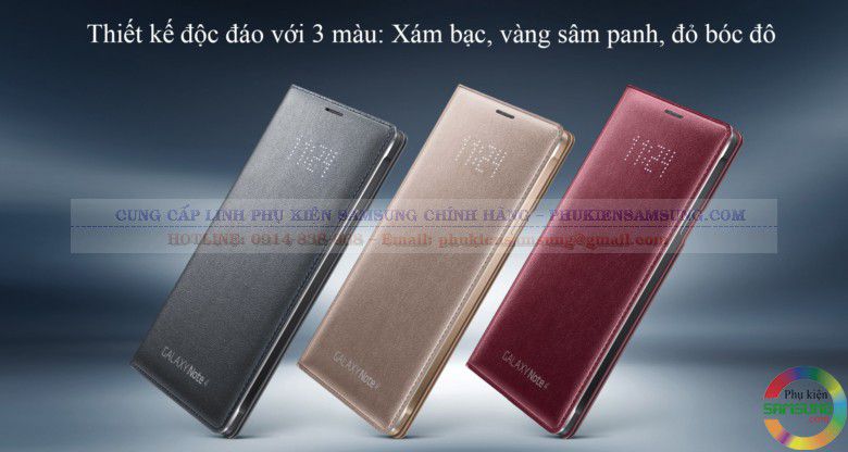 Các màu hiệu có của Bao da Galaxy Note 4 Led Flip wallet