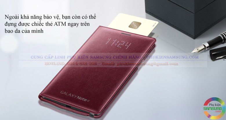 đa dụng hơn vơi ngăn nhỏ của Led Flip wallet Note 4 để bạn để card ngân hàng