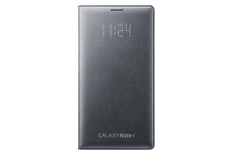 Bao da Samsung Galaxy Note 4 Led Flip Wallet black mặt trước