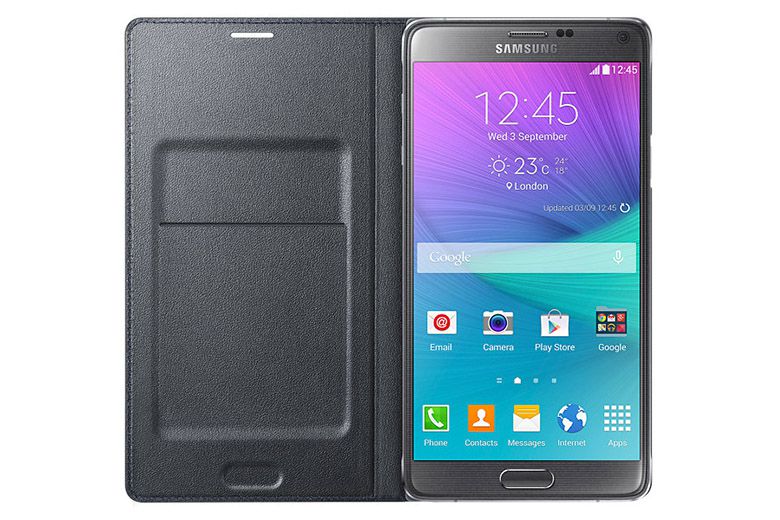 Bao da Samsung Galaxy Note 4 Led Flip Wallet black mặt trong