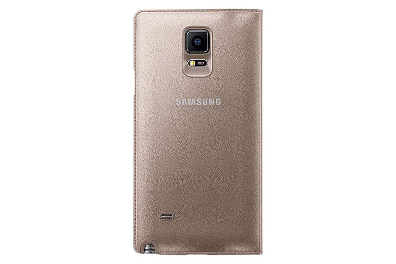 Bao da Galaxy Note 4 Led Flip Wallet Gold mặt sau