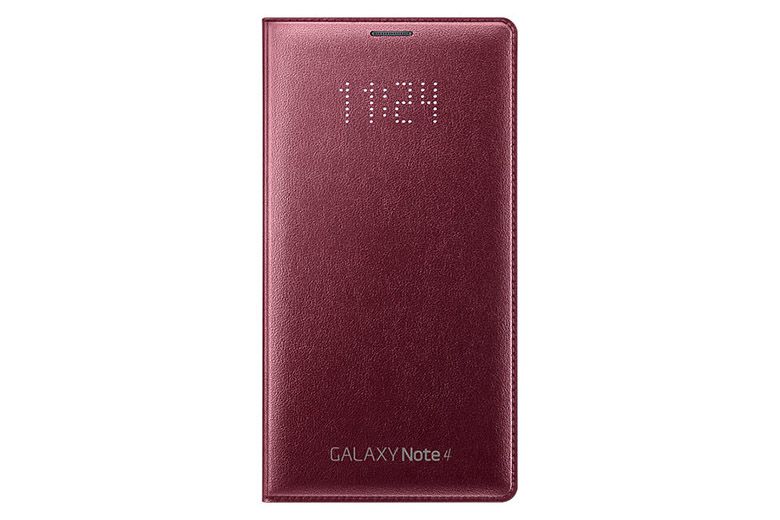 Bao da Led Flip Wallet Galaxy Note 4 Red mặt trước