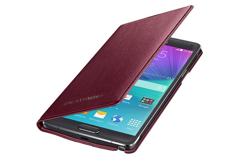 Bao da Led Flip Wallet Galaxy Note 4 Red