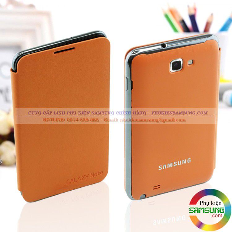 Bao da Galaxy Note 1 Flip Cover chính hãng màu cam