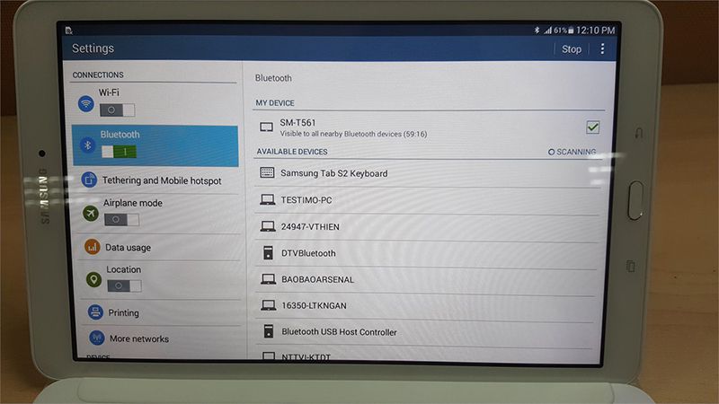 Hướng dẫn kết nối bàn phìm bluetooth và máy tính bảng Tab S2 9.7