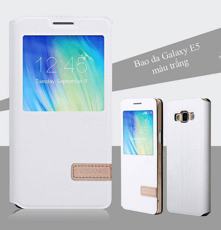 bao da màu trắng cho galaxy e5 usams