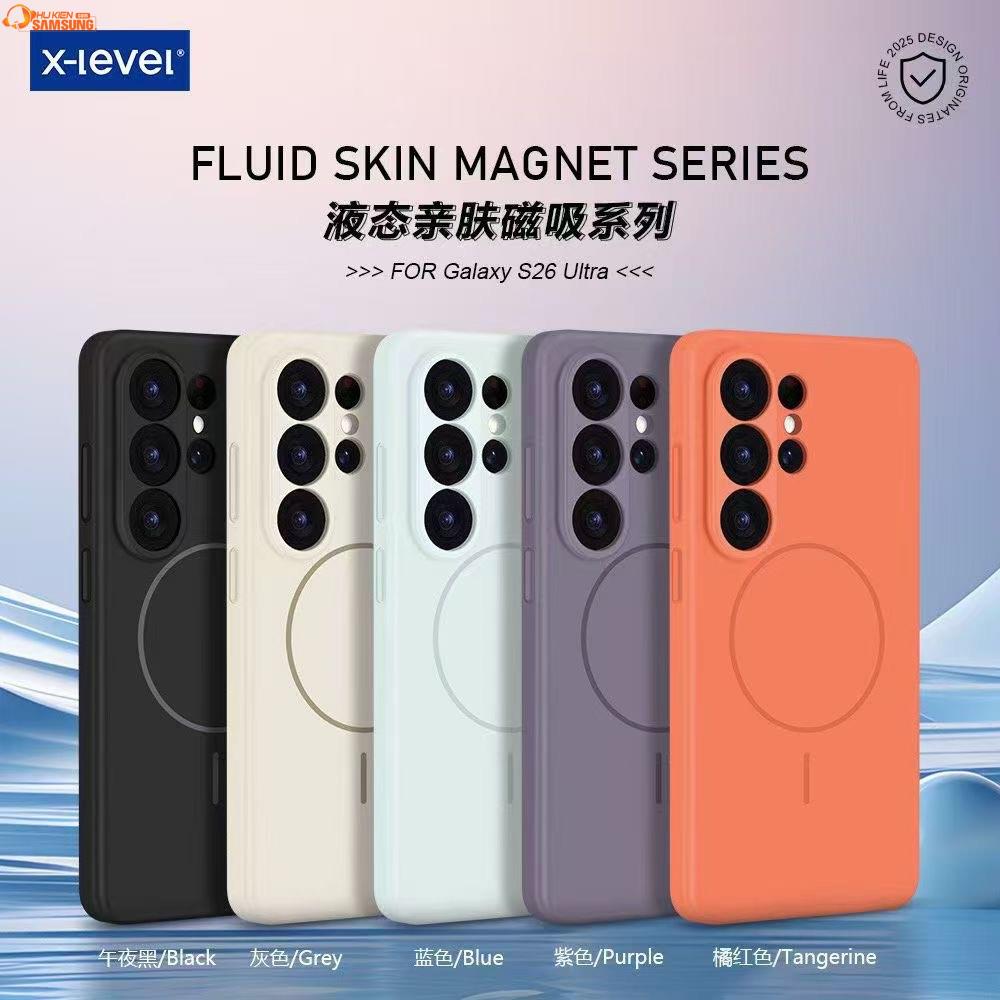 Ốp X-Level Fluid Skin Silicone Galaxy S26 Ultra – Mềm Mịn, Chống Sốc Tốt, Chuẩn MagSafe