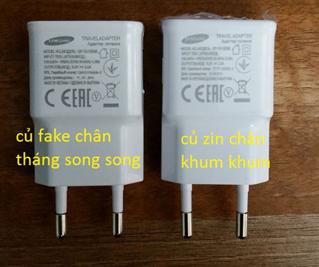 cách phân biệt sạc chính hãng samsung