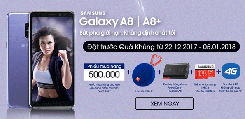 đặt mua Samsung A8, A8+