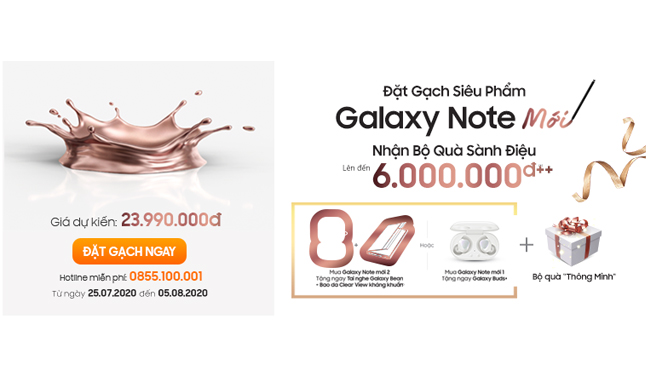 Đặt gạch Galaxy Note 20 Ultra, Note 20 mới ở đâu nhận quà khủng