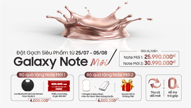 Đặt gạch Galaxy Note 20 Ultra, Note 20 mới ở đâu nhận quà khủng