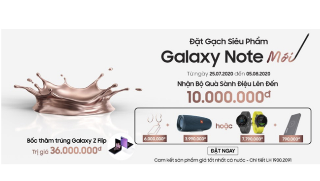 Đặt gạch Galaxy Note 20 Ultra, Note 20 mới ở đâu nhận quà khủng