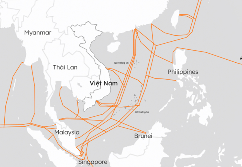 Các tuyến cáp quang biển của Việt Nam hiện nay