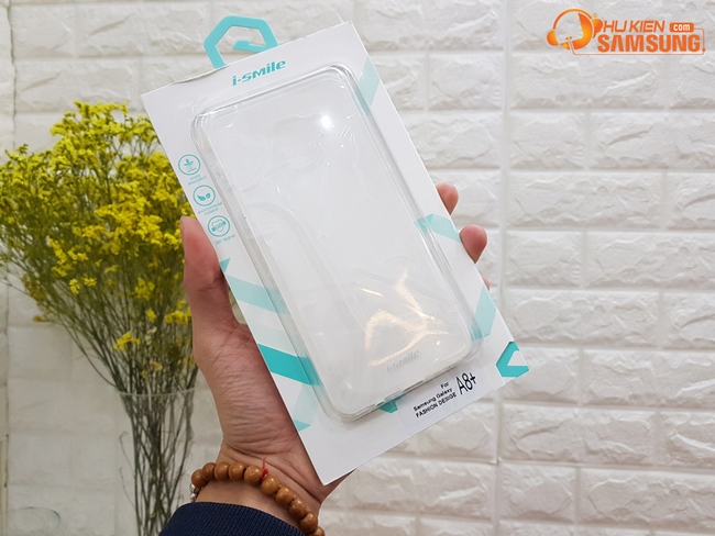 Ốp lưng Silicon trong suốt Galaxy A8 Plus 2018 hiệu i-smile