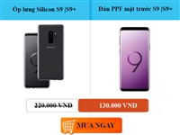 Ốp lưng Silicon s9| S9 Plus chính hãng + Miếng dán màn hình