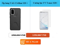 Ốp lưng UAG Civilian S20 Plus + kính cường lực UV Tmax