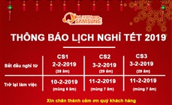 Lịch nghỉ tết Nguyên Đán 2019 tại Shop phụ kiện samsung